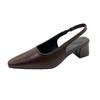 Fashion Designer Summer New Women Sandal Fashion Pointed Toe Shallow Slip On Ladies Elegant Slingback Shoes Thin Med Heel Dress Mules