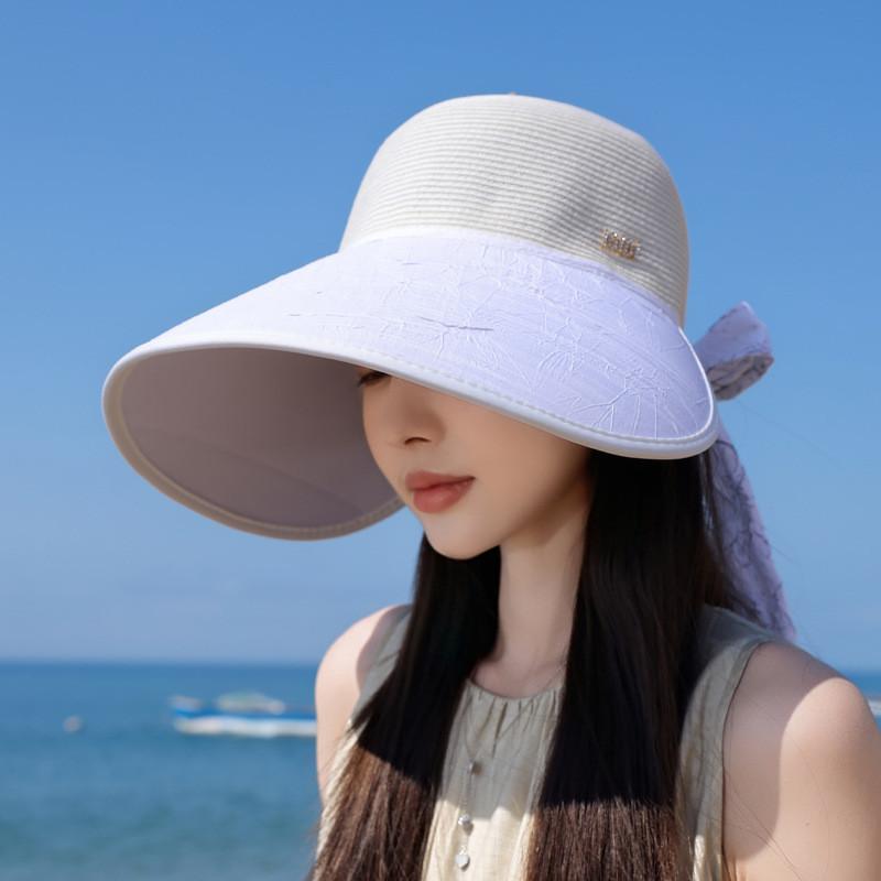 Ladies Fashion Sun Hat With Wide Brim And Breathable Polyester Material For Beach And Travel