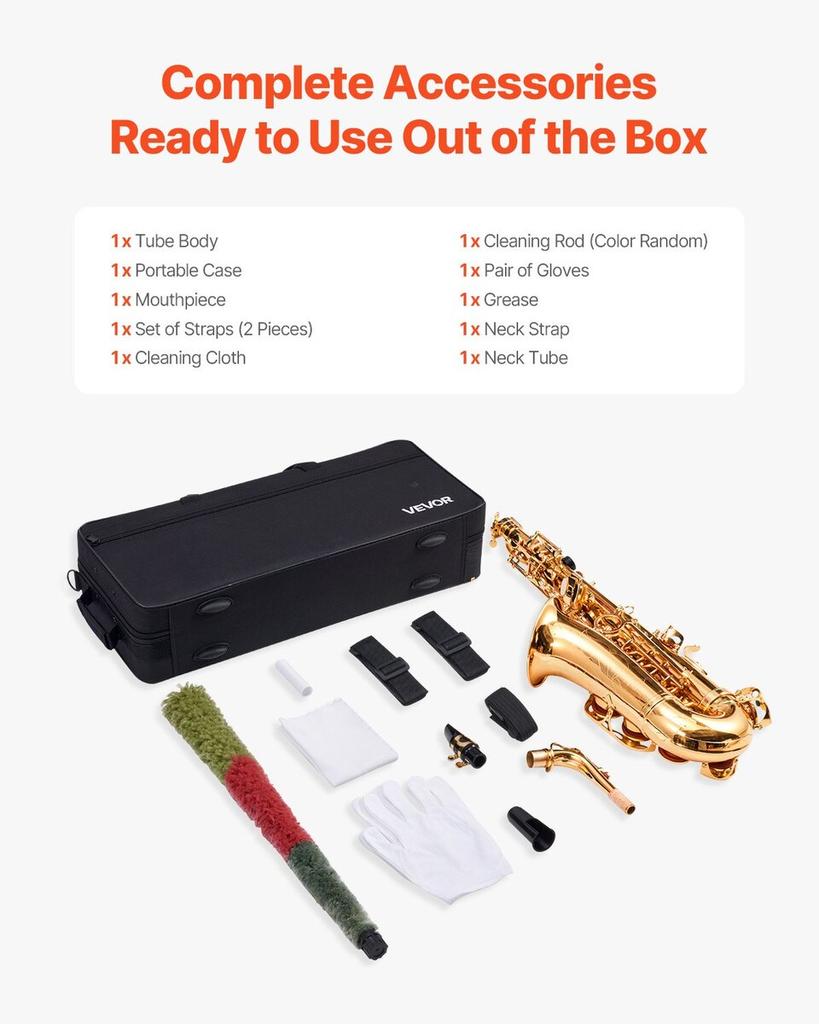 Gold Brass Alto Saxophone Eb E Flat Sax Beginner Kit with Case Mouthpiece