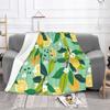 Fresh Lemons Seamless Pattern Super Warm Soft Blankets On Sofa/Bed/Travel Yellow Green Summer Citrus Fruit Pattern Seamless