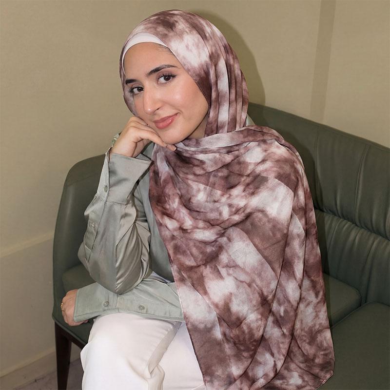 Aquarell Bedruckte Modal-Hijabs für Damen Atmungsaktiv Leichtgewicht Baumwoll-Viskose Schal Weicher Muslimischer Damen-Schal Kopftuch