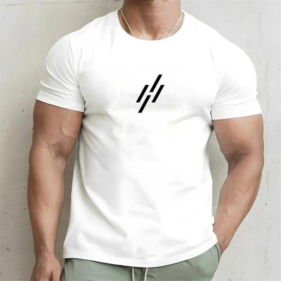 Summer Men Workout Gym 100% Cotton T Shirt Casual Street High Quality Short Sleeve Tops Oversized Graphic T-Shirts Men Clothing