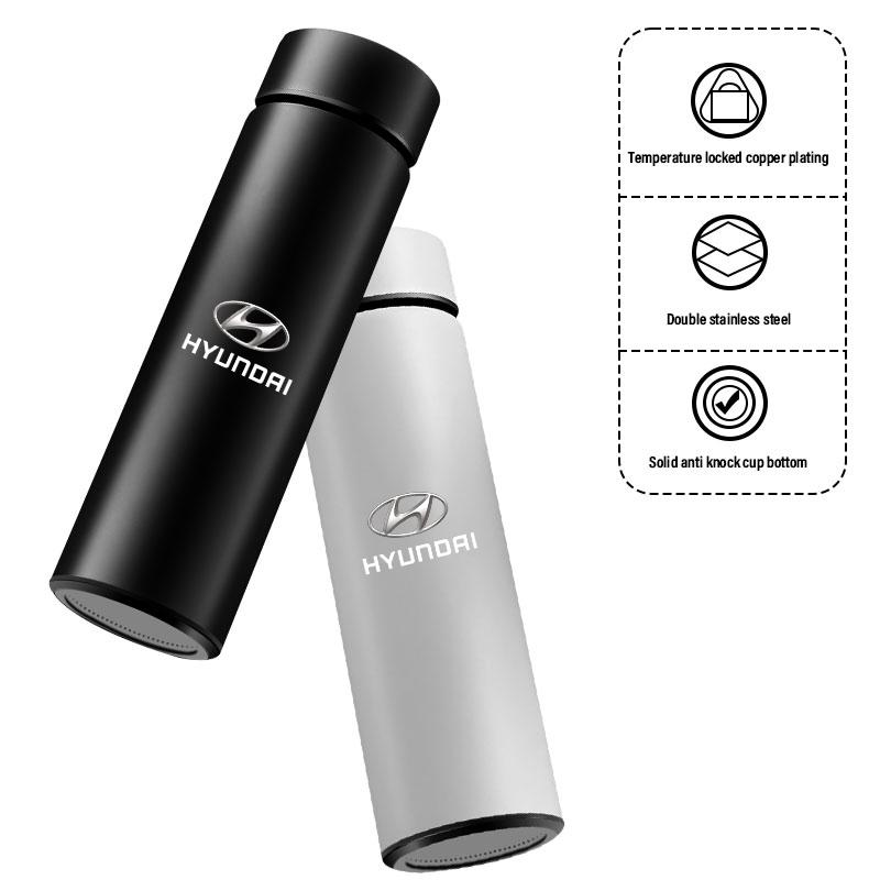 Car Smart Thermos Bottle With Temperature Display Coffee Cup For Hyundai I30 Accent Creta Kona IX35 I40 Getz Sonata Elantra Veloster