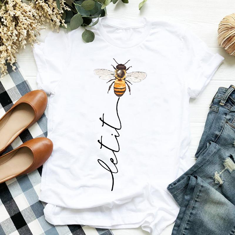 Women T Shirt Flower Deer Print Tshirt Women Short Sleeve O Neck Loose T Shirt Ladies 3XL