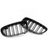 Bil glanset svart grill foran nyregitter for BMW E81 E87 E82 E88 128I 130I 135I Utvalgte 07-11 doble lameller dobbel linje griller
