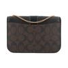 Coach Georgie 20 Color Block Chain Leather Small Square Bag Women Shoulder Bag Dark-Brown 7287-IMAA8