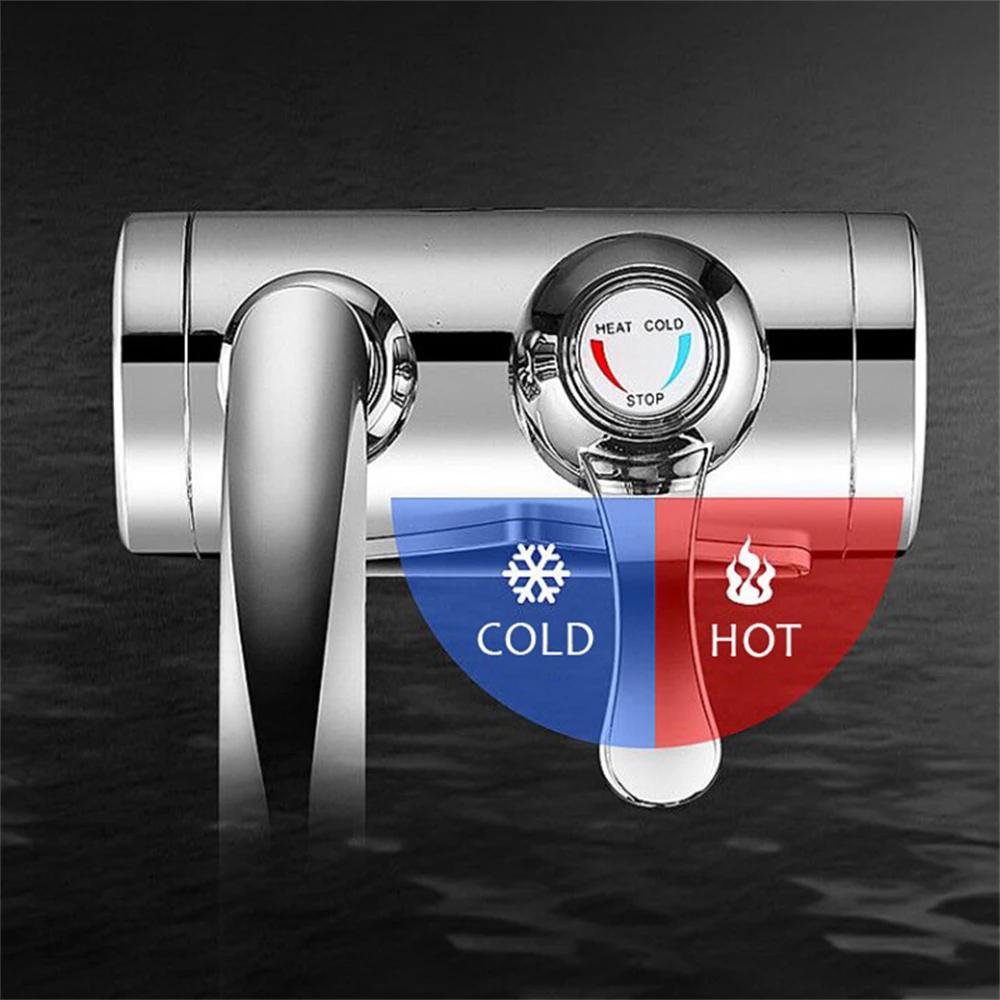 Electric Faucet Kitchen Bathroom Instant Heating Faucet Water with LED Digital Display Water Faucet Cold and Warm Dual-use Model