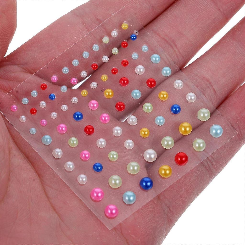 50 Sheets Decorative Face Gems Stickers 5.20X5.20X0.30CM Colorful Design Self-Adhesive Ideal For Halloween And Music Festivals