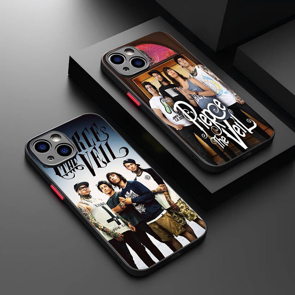 P-Pierce The V-Veil Band For IPhone 11 12 13 14 15 16 Pro Max Plus X XS MAX Shockproof Matte Back Cover