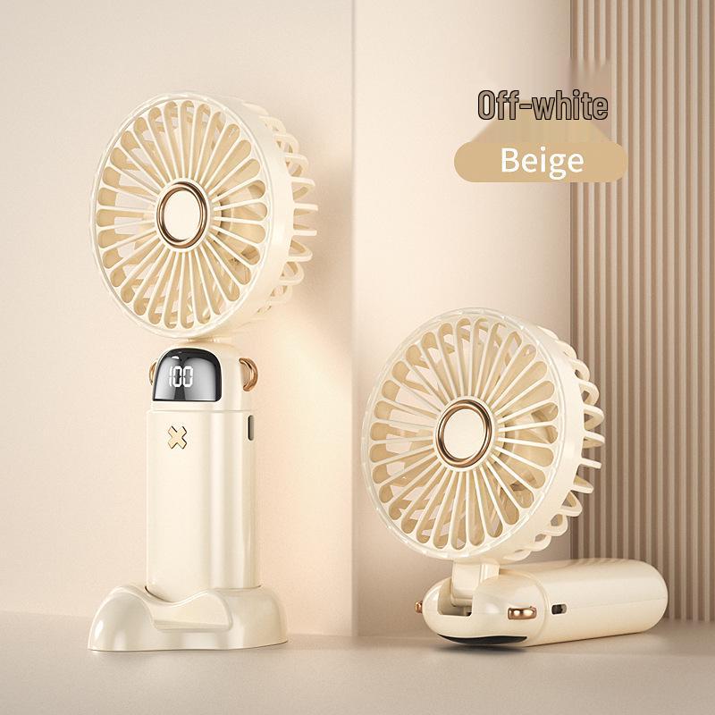 

2025 Portable 5-Speed High-Power Handheld Fan with Long Battery Life for Travel, Dorm, and Office Use брудно-білий