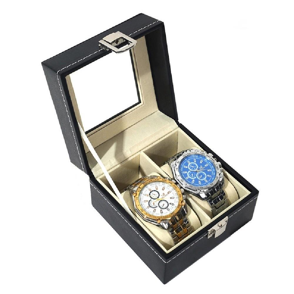 Watch Storage Box Lockable 2/3/6/10/12 Grids Jewelry Box Watch Holder Leather Flocking Cloth Watch Display Box