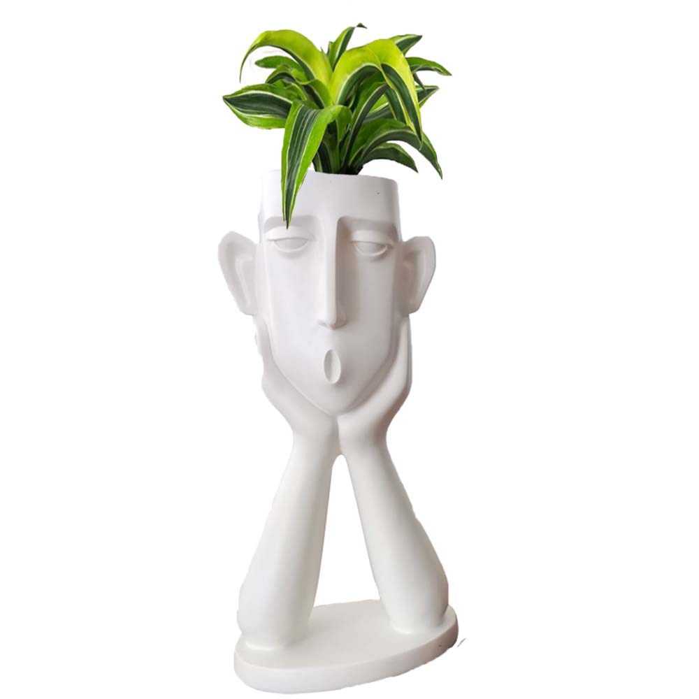 Ventage Home Decoration Plant Pots  Resin Face Planters Orchid Pot Human Face Polyresin Flower Pot for Garden and Hotel