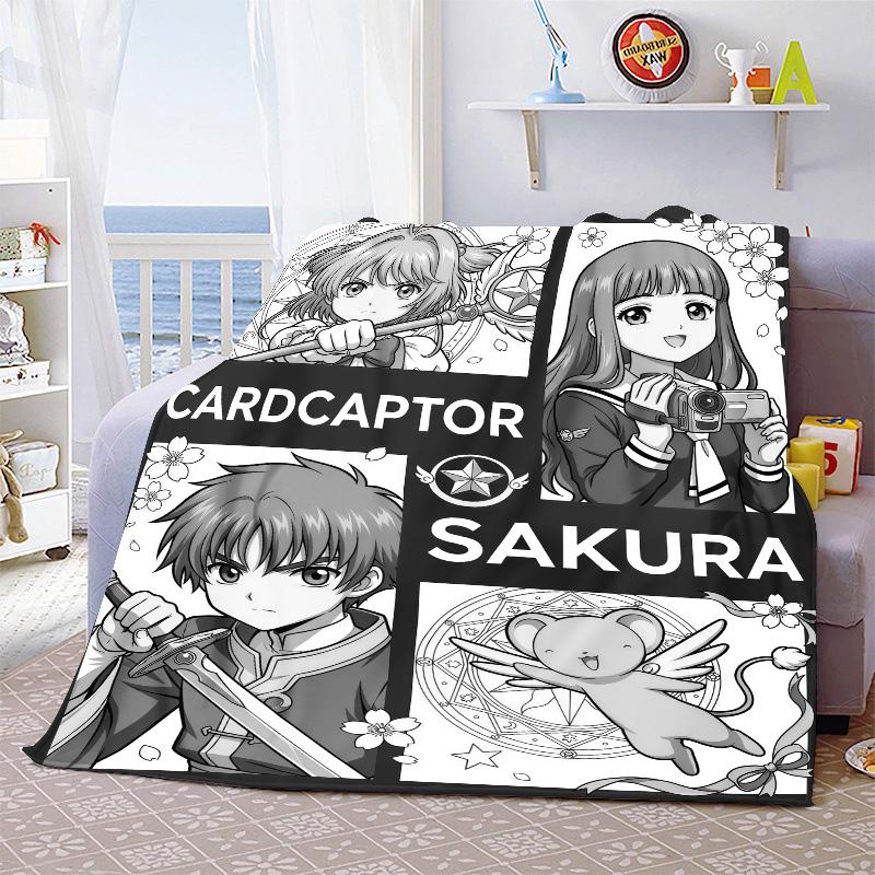 Cardcaptor Sakura Soft Flannel Blanket Warm Throw Cozy Lightweight Blanket for Sofa Bed Home Decoration -QJY