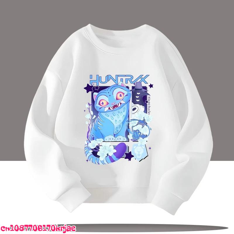 2026 Wiosna i Jesień K-pop Łowcy Demonów Nowa Dziecięca Koszulka Sportowa z Okrągłym Dekoltem i Nadrukiem Kreskówkowym - 3-12 Lat Urocza Dziewczęca Codzienna Góra