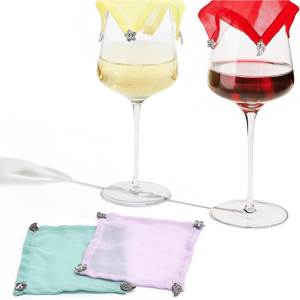 4Pcs Weighted Wine Glass Covers To Keep Bugs Out For Picnics And Outdoor Dinners