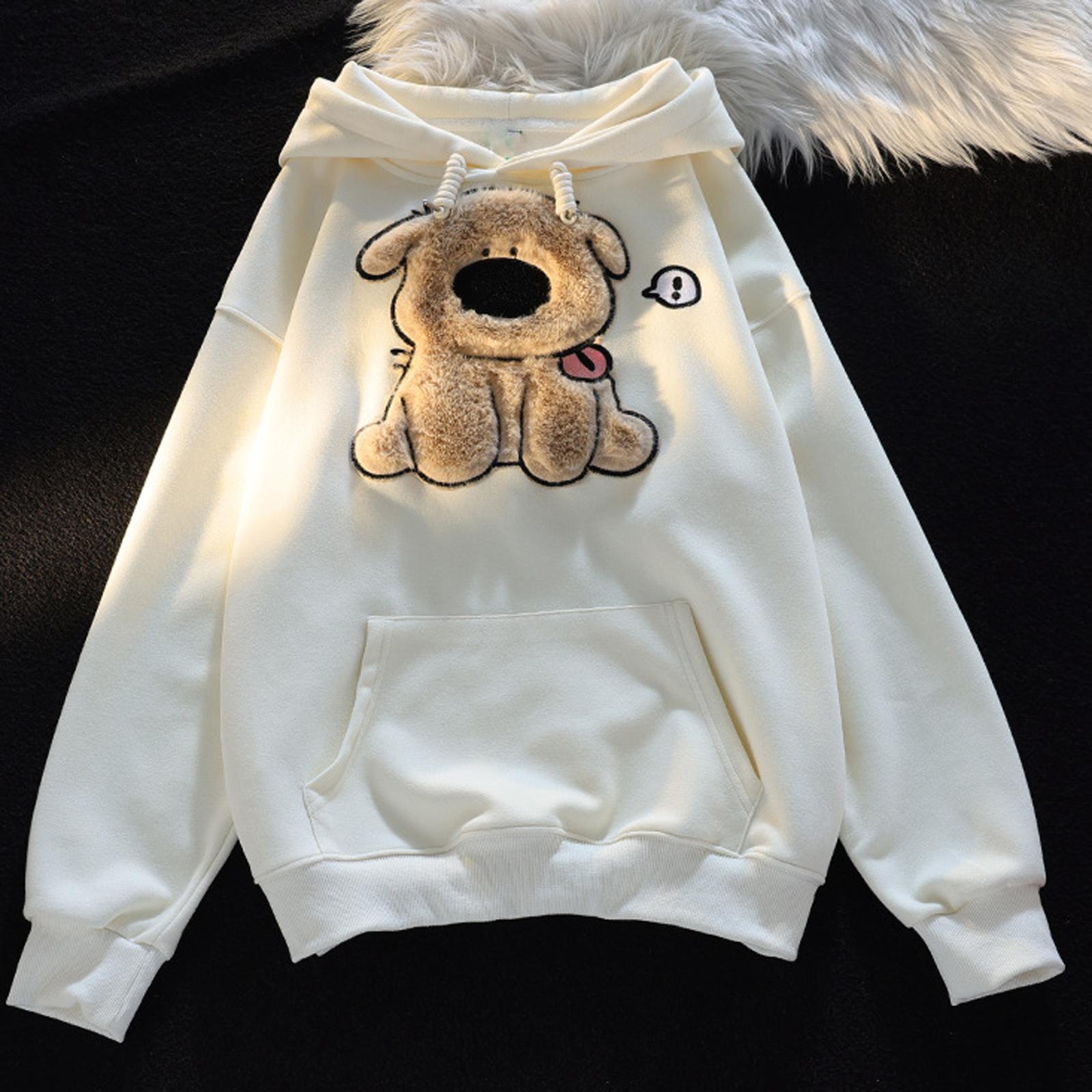 

Женская модная повседневная толстовка с длинным рукавом и круглым вырезом, пуловер, топ с карманами L бежевый