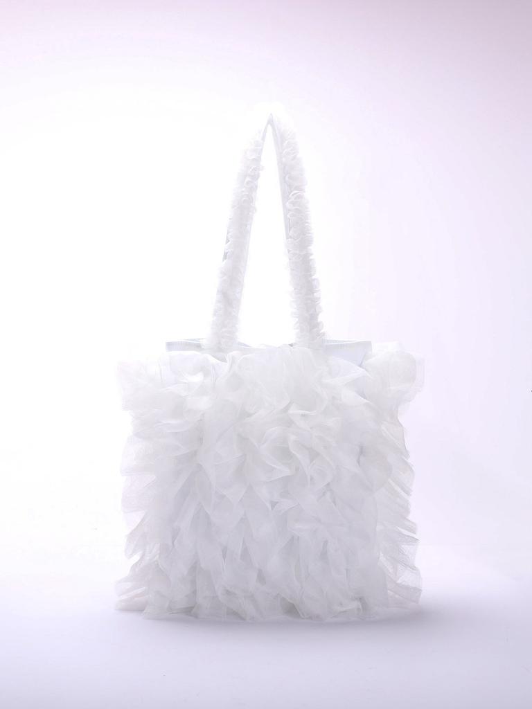Lace Tote Bag For Women With Frills And Tassels Soft Shoulder Purse For Daily Use