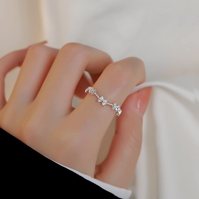 Stylish And Elegant Korean Inspired Adjustable Open Finger Ring With Shimmering Butterfly Design For Women