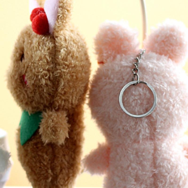 1Pcs Cute Little Bear Little Rabbit Plush Toy Cartoon Keychain Decorative Bag Pendant Children'S Gift