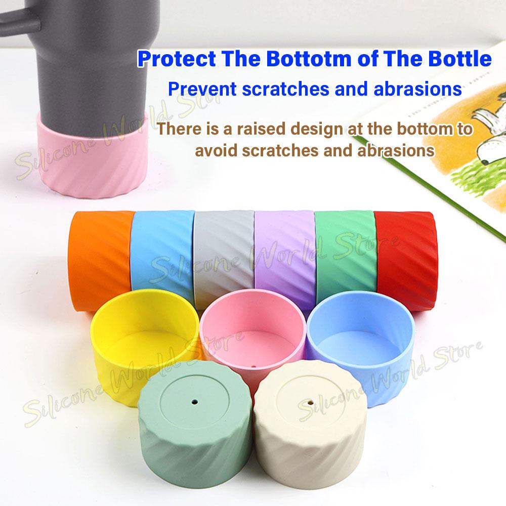 SW 2PCS 7.0CM Water Cup Silicone Boots Thermos Protective Cover Silica Gel Bottom Sleeve Anti-Slip Scratch-resistant for Stanley