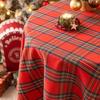 Round Christmas Tablecloth- Red Buffalo Plaid Christmas Table Cloth,  Xmas Tablecloths For Dining Table, Party, Kitchen Decor