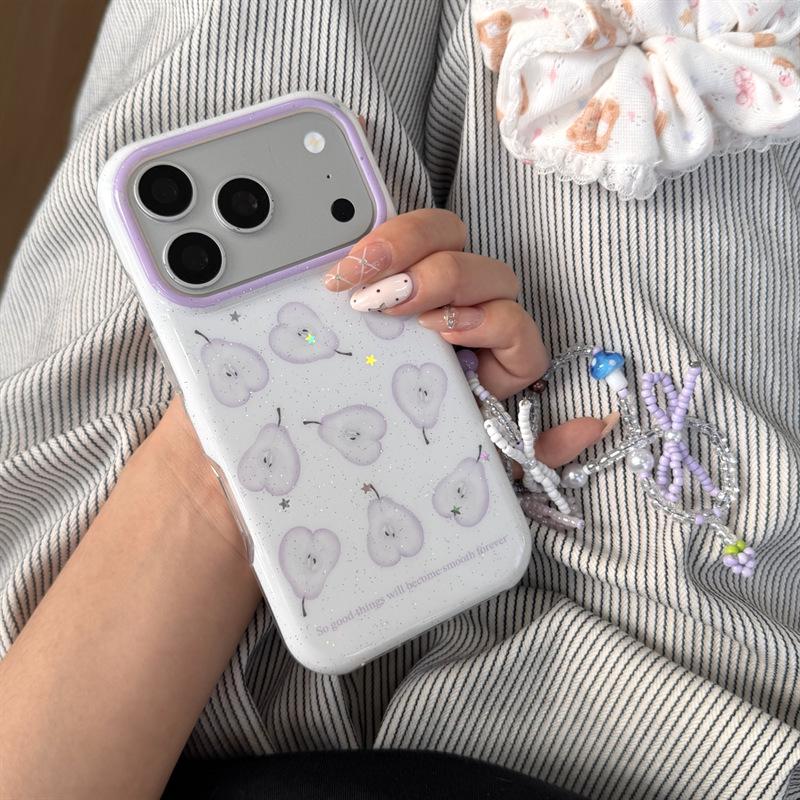 Purple Sequin Full-Screen Chain Case for iPhone 17/16 Pro Max/15/14