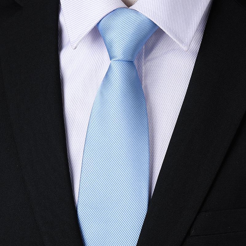 Men'S Blue Business Dress Tie Wedding Groom Work Korean Version Zipper-Style No-Beater Tie Gift Box