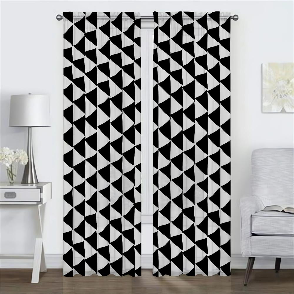 Black White Kitchen Curtains Living Room Curtain Halloween Decoration Partition Blinds Shades Home Interior Made Of Polyester Great Decor