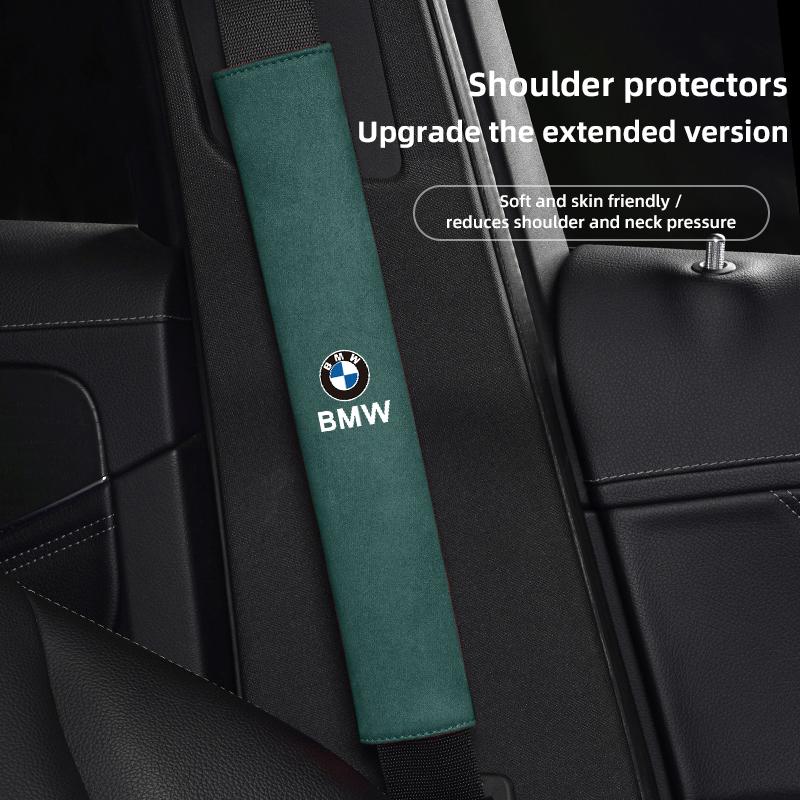 2pcs Suede Car Seat Belt Shoulder Protective Cover For BMW E46 E90 E60 F30 F10 E39 E36 F20 G20 G30 E92 E87 E91 X5 E70 F11 E30 X4 XR1