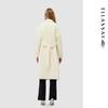 ELLASSAY Women's White Merino Wool Double-Faced Coat