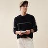 Komomboka Men's Striped Round Neck Wool Sweater