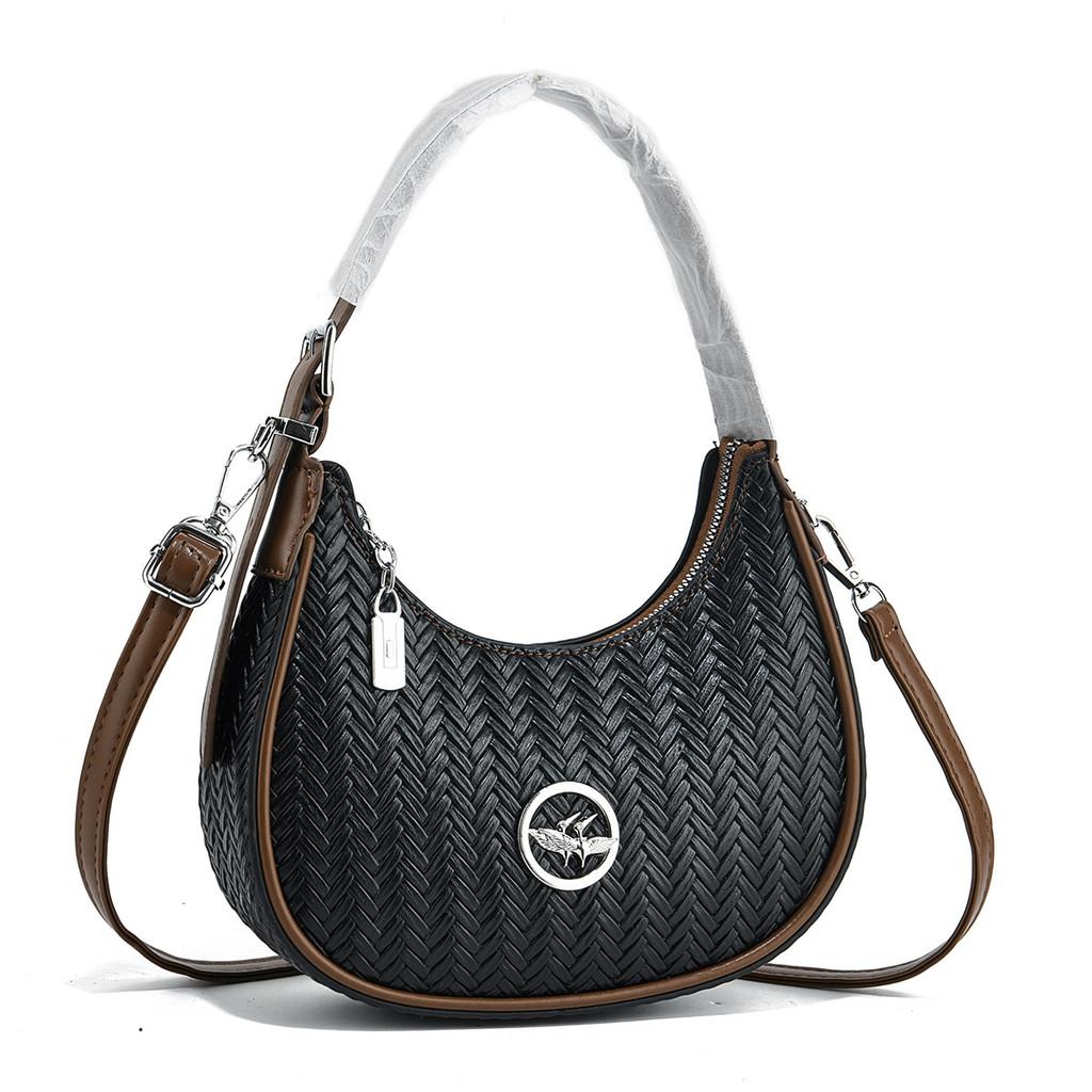 Fashion Pu Small Water Dumpling Shape Bag With Phone Pocket For Casual Outings Black