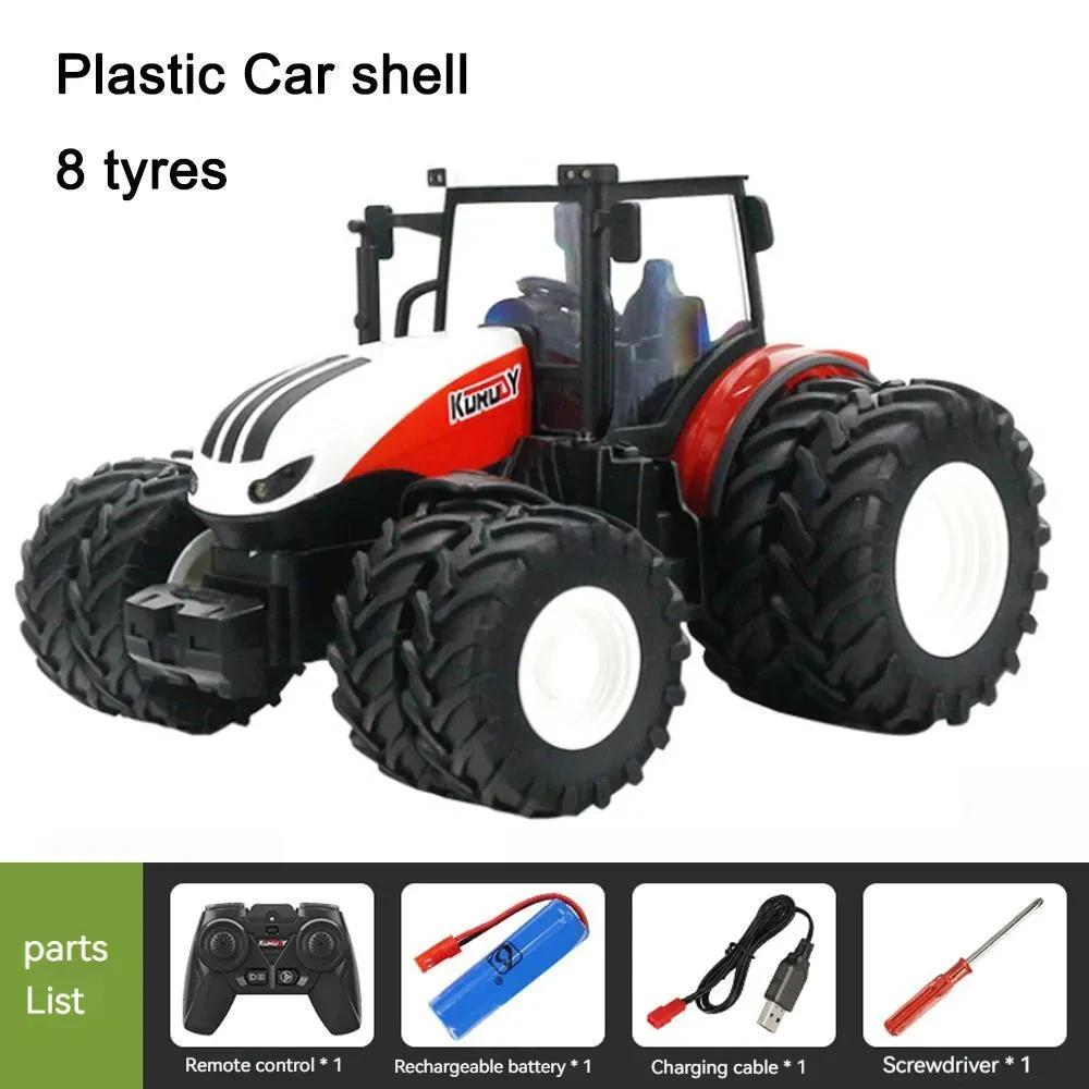 Farmer Car Remote Control Tractor Trailer 2.4G RC Tractor Simulation Engineering Construction Truck Model Toy Tillage Machine