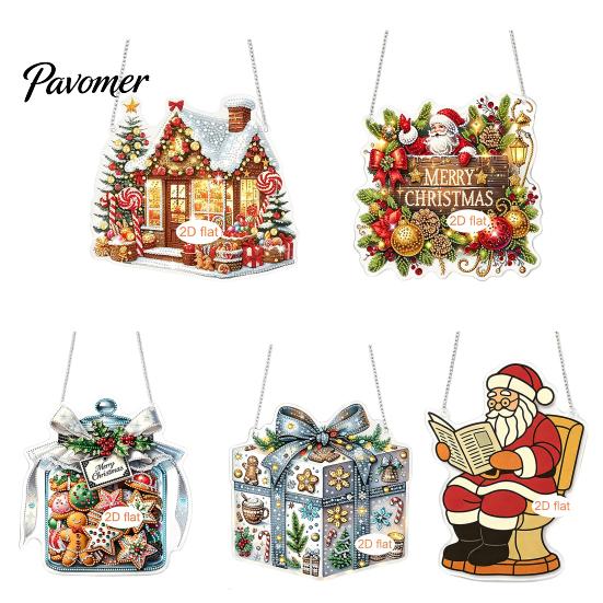 Easy to Hang Xmas Tree Ornaments Christmas Hanging Pendant with Chain, Lightweight Winter Wall Decor, Double-sided Indoor Festive Decorations Acrylic
