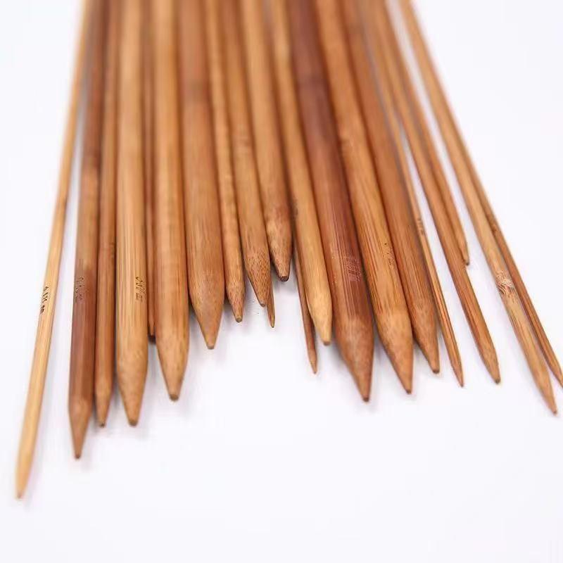 36cm Double-Ended Carbonized Bamboo Knitting Needles - Sharp, Smooth DIY Yarn Tool