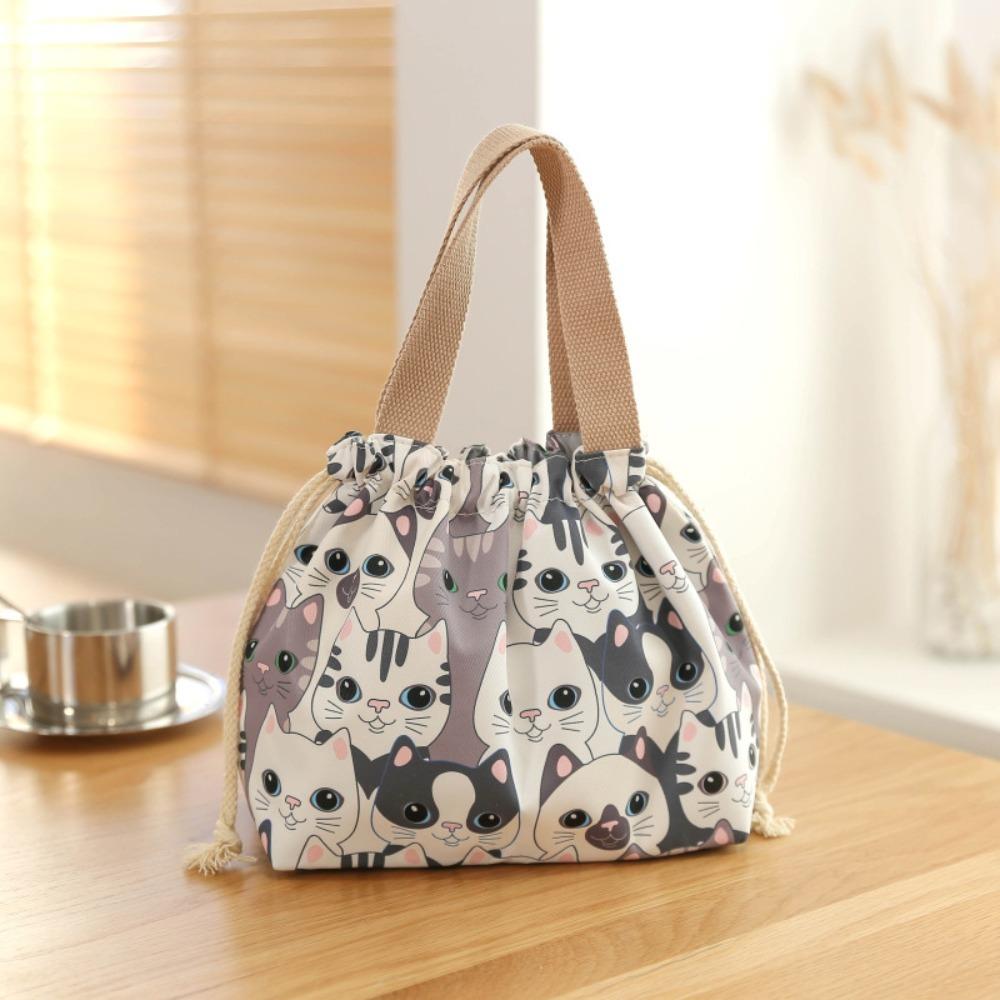Cartoon Printing Lunch Bag Cute Storage Meal Bag New Handbag