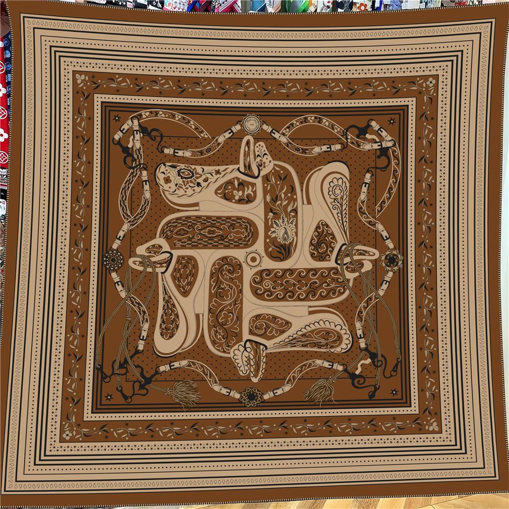 POBING Silk Cashmere Scarf Women Manual Hand Rolled Square Scarves Wraps Big Bandana Luxury Hijab Female Foulards Poncho 135CM