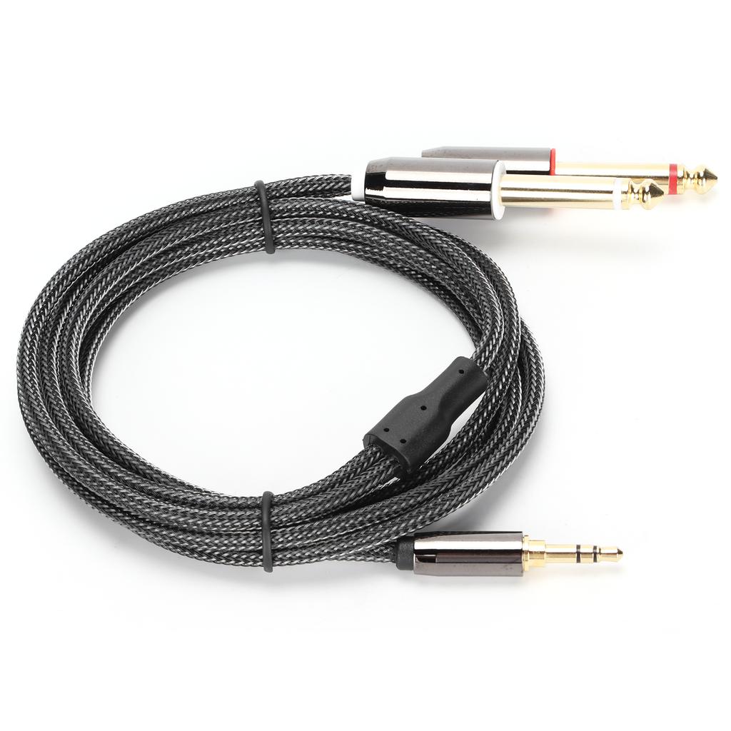 JK‑366 3.5mm to Dual 6.35mm Audio Line Male to Male Gold Plated Connectors Audio Cable