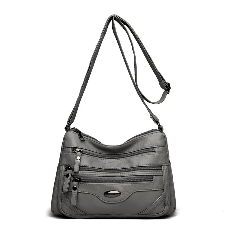 PU Umhängetasche Damen Schultertasche Mehrere Fächer Tasche für Mütter mittleren Alters