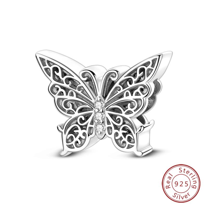 100% Copper Exquisite Cubic Zircon Butterfly Bee Ladybug Charms Bead Fit Qikaola Original Bracelet Fine Diy Jewelry