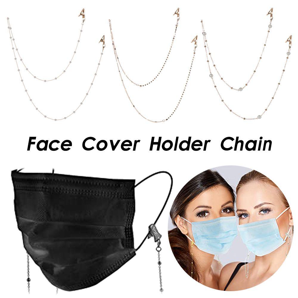Women Men Mask Holder Beaded Metal Ear Saver Holder Mask Lanyards Necklace Strap Glasses Chain