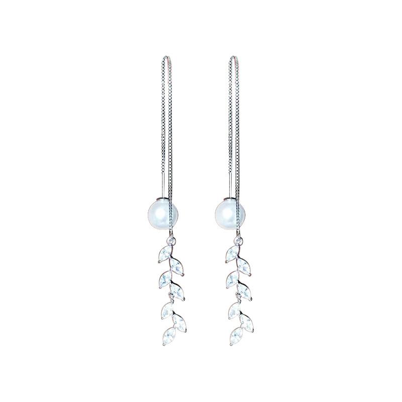 Earrings Temperament Long Pearls Female Students' Earrings Versatile Tassel Earrings Earrings Earrings Anti-allergic