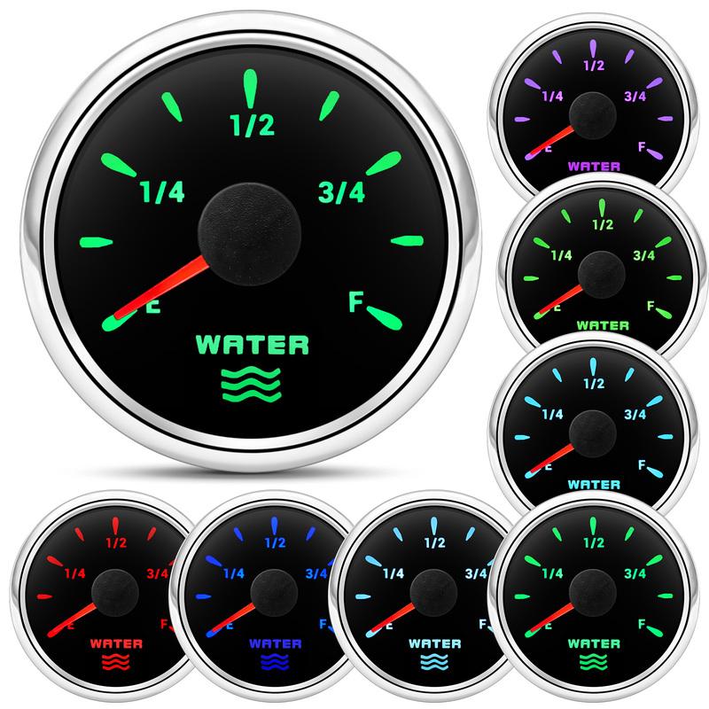 100mm-600mm Water Level Indicator +7 Color Backlight Water Level Gauge 52mm Car Gauge 12V 24V Fit for Car Boat Marine