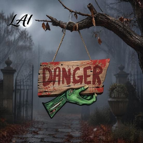 Living Room Halloween Decorations Decoration Hanging Sign Festive Party Wooden Decorative Plaque Easy Atmosphere Decor Hang for Indoor Outdoor Home
