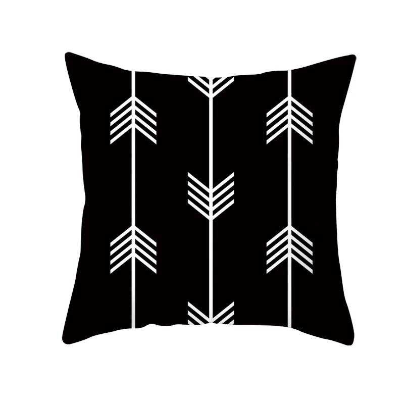 Black and White Geometric Decorative Pillowcases Living Room Office Home Pillowcases Car Ornaments