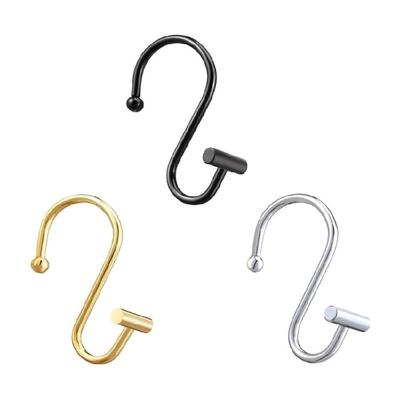 Set of 12 Metal Shower Curtain Hook Decorative Shower Curtain Rings Practical Metal Hook with Hollow Sphere