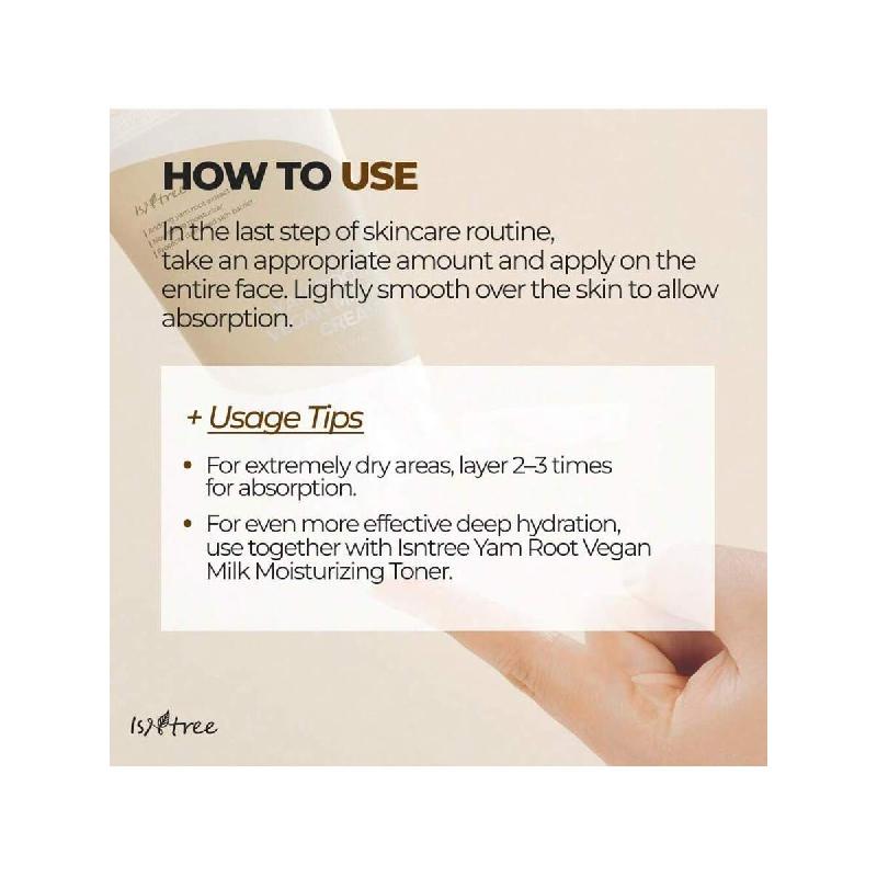 Isntree Yam Root Vegan Milk Cream 80ml | Näringsrik Återfuktare | Vegansk Mjölk Återfuktare | Koreansk Hudvård