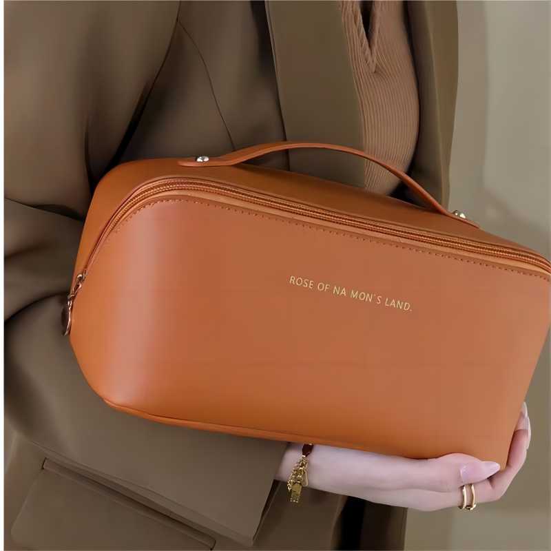 1PC Large-Capacity Portable Pu Advanced Cosmetic Bag Multi-Functional Toiletries Storage Pillow Bag For Home Travel