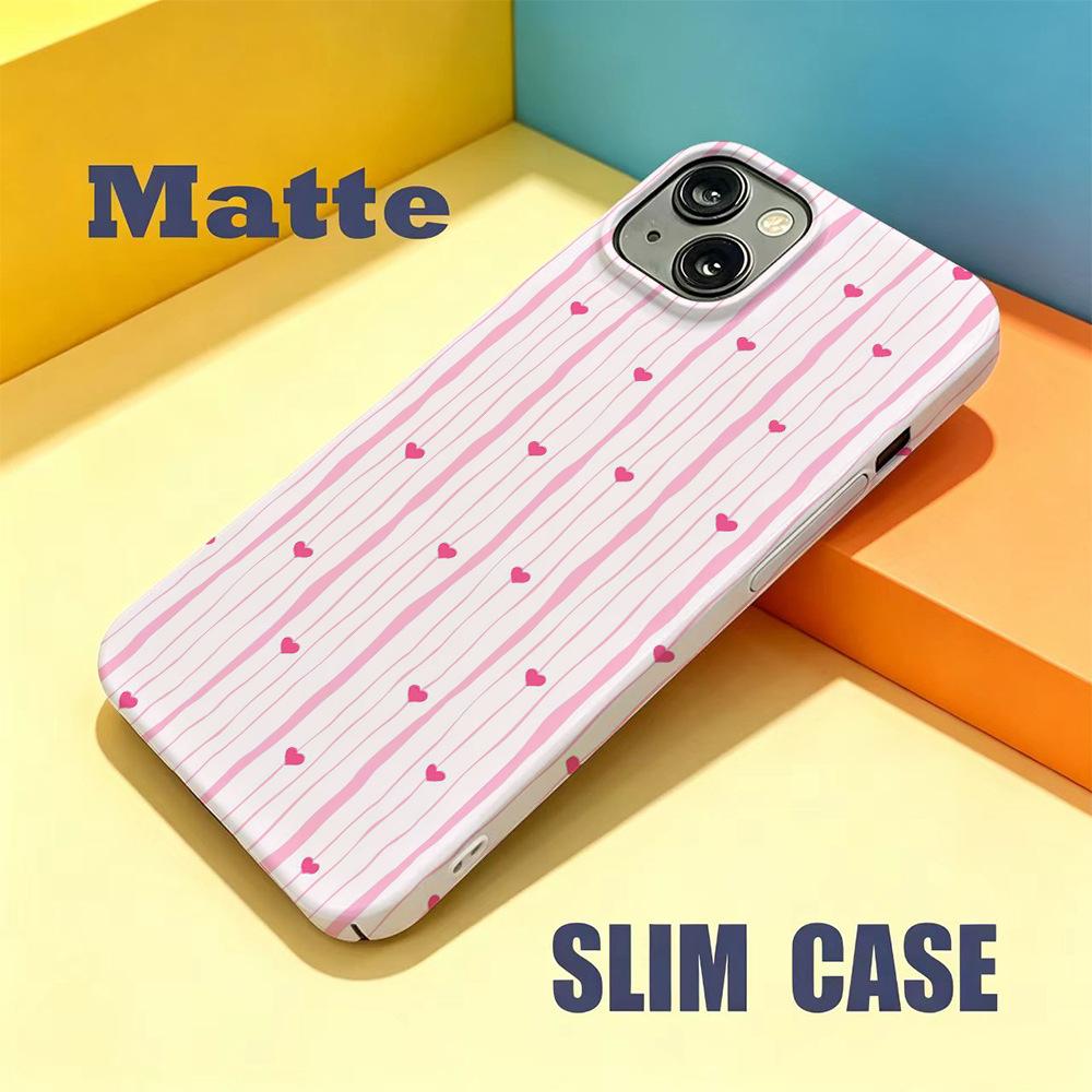 Ins Pink Love Striped Girl Heart Film Mobile Phone Case for iPhone17Pro Apple 14 Spot Wholesale