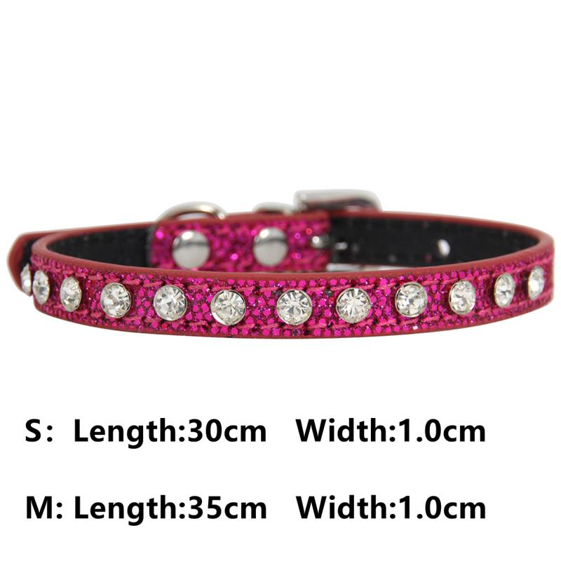 Guler pentru cățel cu strasuri, piele PU, cristal, diamant, guler pentru animal de companie, accesorii pentru câini